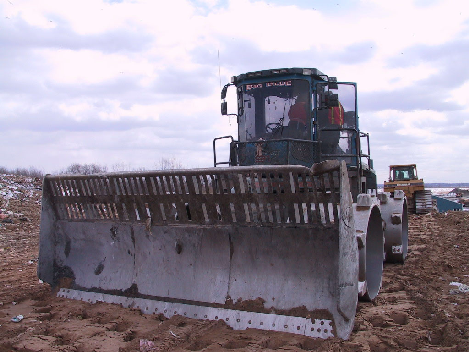 picture of a landfill compactor