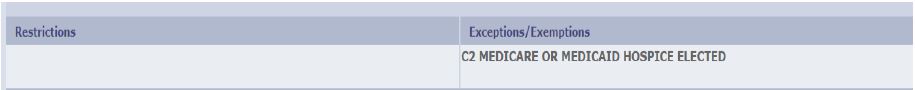 C2 Medicare or Medicaid Hospice Elected